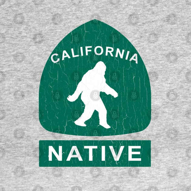 California Native Bigfoot Sign (vintage look) by robotface